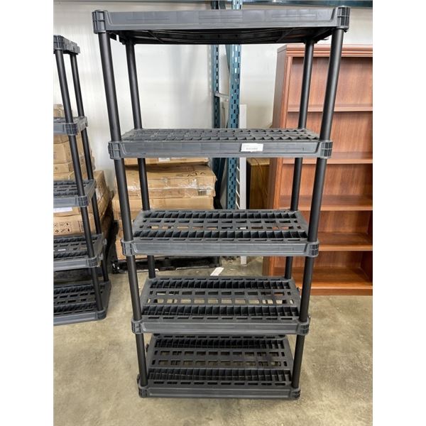 BLACK PLASTIC 6FT STORAGE RACK
