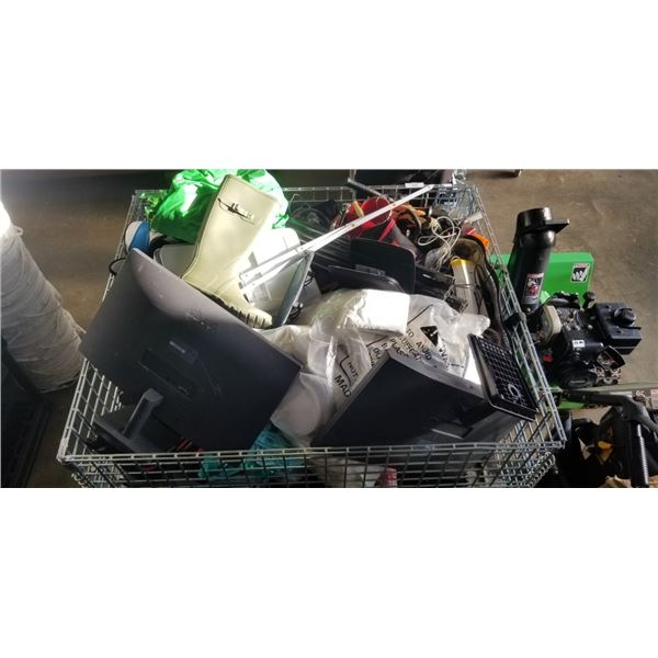 PALLET OF ASSORTED GOODS, CONTENTS OF REPOSESSSED VEHICLES, BIN NOT INCLUDED