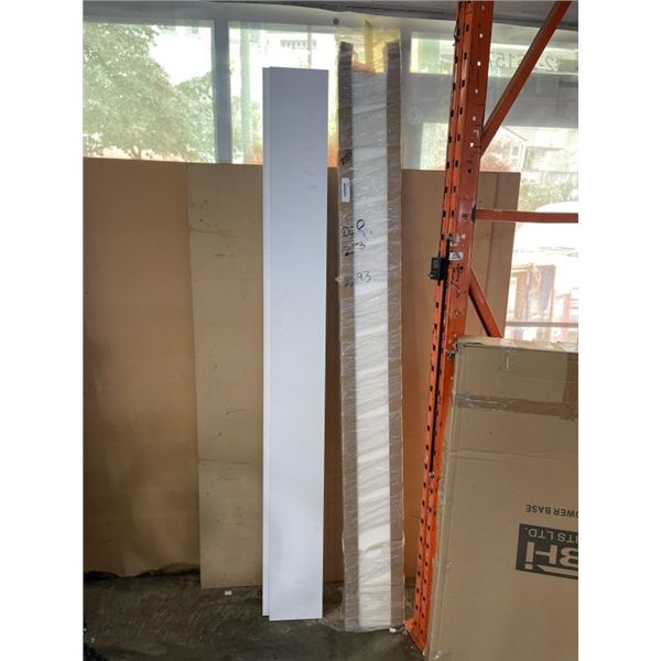 4 WHITE MDF SHELVES APPROX 8' x 6"