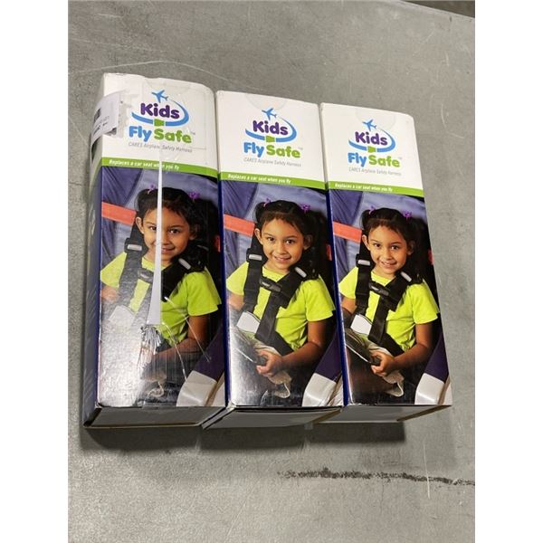 LOT OF 3 FLYSAFE KIDS AIRPLANE SAFETY HARNESS