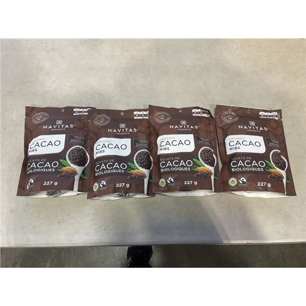 LOT OF 4 BAGS OF  NEW NAVITAS ORGANIC CACAO NIBS