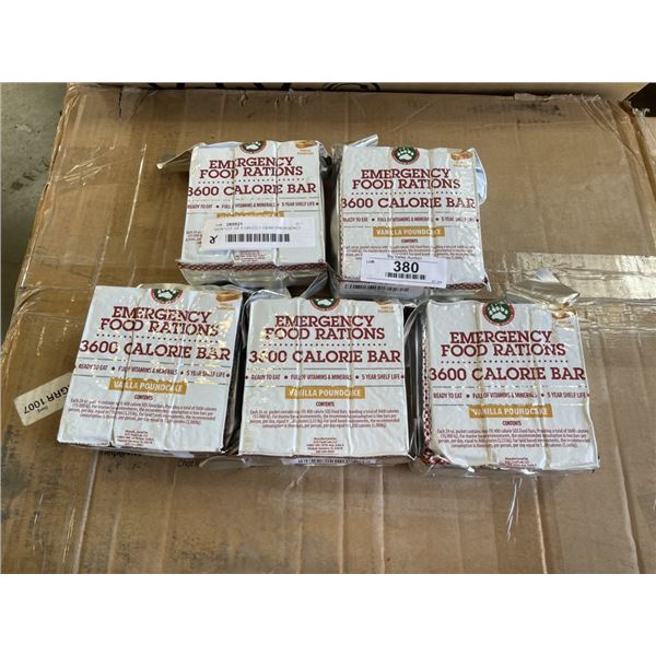 NEW LOT OF 5 GRIZZLY GEAR EMERGENCY FOOD RATIONS VANILLA POUNDCAKE