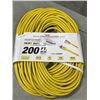 Image 1 : AS NEW HEAVY DUTY 200FT INDOOR OUTDOOR 3 WIRE GROUNDED ELECTRICAL CORD, YELLOW 14AWG