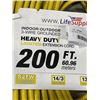 Image 2 : AS NEW HEAVY DUTY 200FT INDOOR OUTDOOR 3 WIRE GROUNDED ELECTRICAL CORD, YELLOW 14AWG