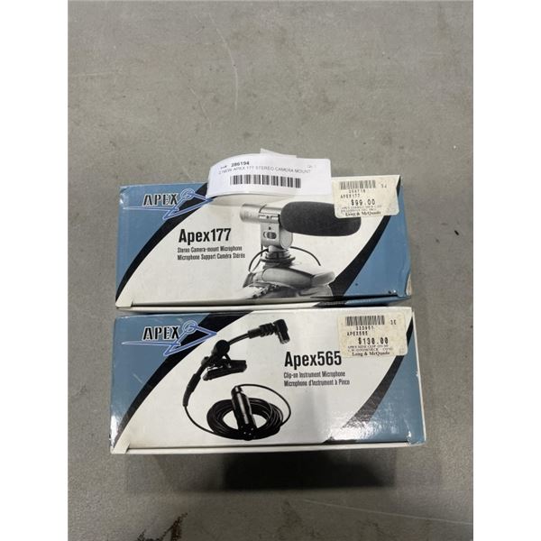 2 NEW APEX 177 STEREO CAMERA MOUNT MICROPHONES