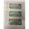 Image 1 : 3 CANADIAN CENTENNIAL 1967 $1 BILL WITH 1867-1967 SERIAL NUMBER