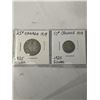 Image 3 : 3 - 1919 CANADIAN COINS 25 CENT AND 10 CENT .925 SILVER PLUS LARGE CENT