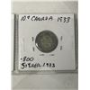 Image 4 : 3 CANADIAN KING GEORGE V LOW MINTAGE SILVER 10 CENT 1932, 1933, 1934 .800 SILVER