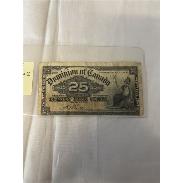 1900 DOMINION OF CANADA 35 CENT BILL, JAN 2 1900