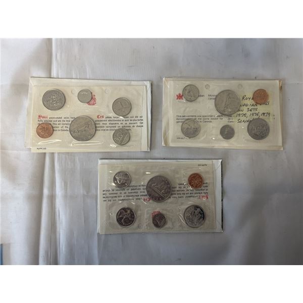 ROYAL CANADIAN MINT COIN SETS 1975, 1976, 1979