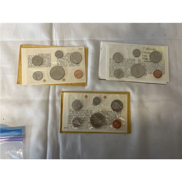 ROYAL CANADIAN MINT COIN SETS 1968, 1969, 1973 PEI CENTENNIAL