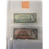 Image 1 : 2 - 1954 CANADIAN REPLACEMENT BILLS $1, $2 ASTERISK BILLS