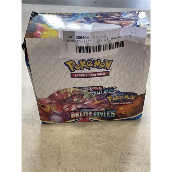 POKEMON BATTLE STYLES TRADING CARD, SEALED PACKS, UNKNOWN AUTHENTICITY