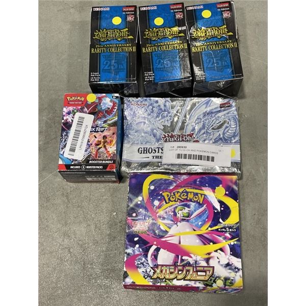 LOT OF YU-GI-OH AND POKEMON CARDS PACKS HAVE BEEN OPENED