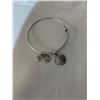 Image 1 : SILVER ALEX AND ANI ENERGIE BANGLE W/ CHARMS  SELF ADJUSTING SIZE MADE IN USA