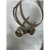 Image 2 : SILVER ALEX AND ANI ENERGIE BANGLE W/ CHARMS  SELF ADJUSTING SIZE MADE IN USA