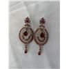 Image 1 : PAIR OF VINTAGE EXTRA LARGE DANGLE RHINESTONES EARRINGS 3.5"