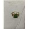 Image 1 : VINTAGE GOLD PLATED STERLING SILVER W/ BC JADE STONE RING SIZE 8.5