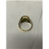 Image 2 : VINTAGE GOLD PLATED STERLING SILVER W/ BC JADE STONE RING SIZE 8.5