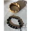 Image 3 : HAND CRAFTED NECKLACE AND 2 STONE BRACELETS, BLACK ALASKAN DIAMOND AND JASPER STONES