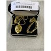 Image 1 : GOLD TONE NECLACLE WITH PENDANT AND BRACELET