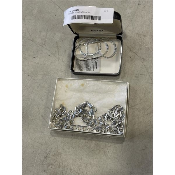 2 SILVER TONE NECLACES