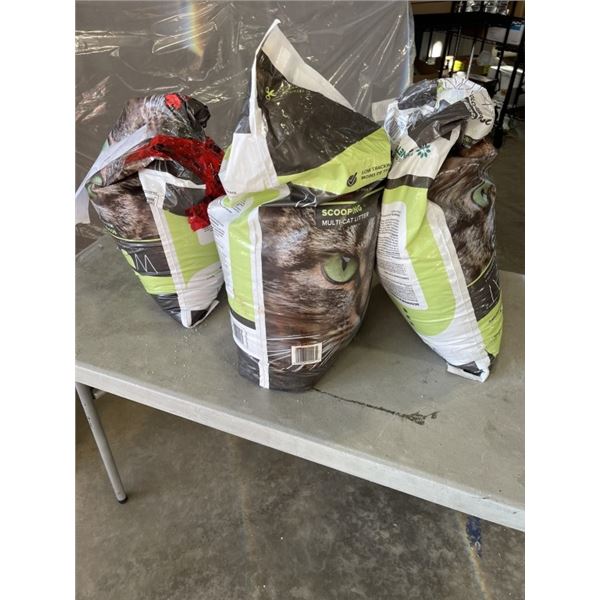 3 BAGS OF WUNDERCAT 20KG CAT LITTER, 2 ARE OPENED