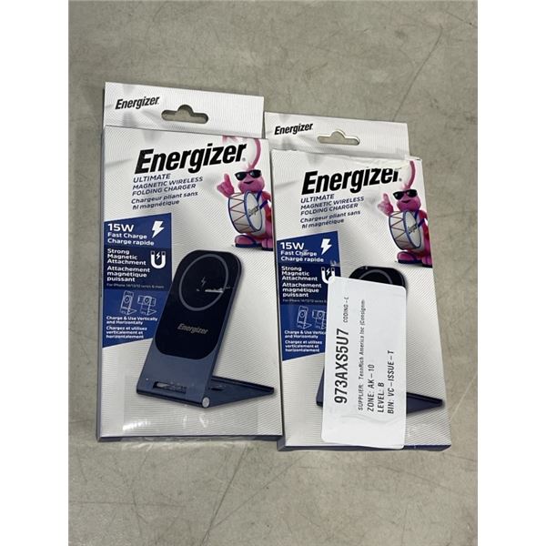 2 ENERGIZER ULTIMATE MAGNETIC WIRELESS FOLDING CHARGERS