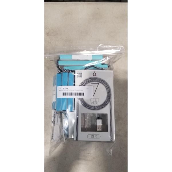 ASSORTED LBT IPHONE CHARGERS, ADPTORS CORDS ETC