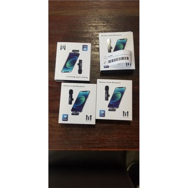 4 NEW LAVALIER WIRELESS MICROPHONES REATIL $120