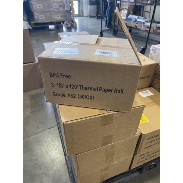 NEW CASE OF THERMAL PAPER ROLLS, 3-1/8 X 120,  50 PER CASE