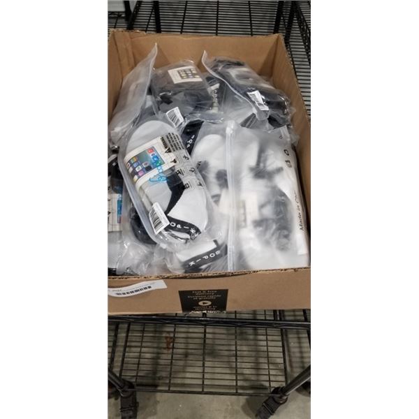 LOT OF VARIOUS WATER SHOES AND WET BAGS