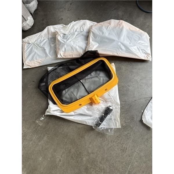 4 NEW POOL / SPA SKIMMERS WITH HANDLE / POLE EXTENSION CONNECTOR, 18 INCH WIDE