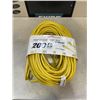 Image 1 : AS NEW HEAVY DUTY 200FT INDOOR OUTDOOR 3 WIRE GROUNDED ELECTRICAL CORD, YELLOW 12AWG