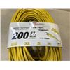 Image 2 : AS NEW HEAVY DUTY 200FT INDOOR OUTDOOR 3 WIRE GROUNDED ELECTRICAL CORD, YELLOW 12AWG