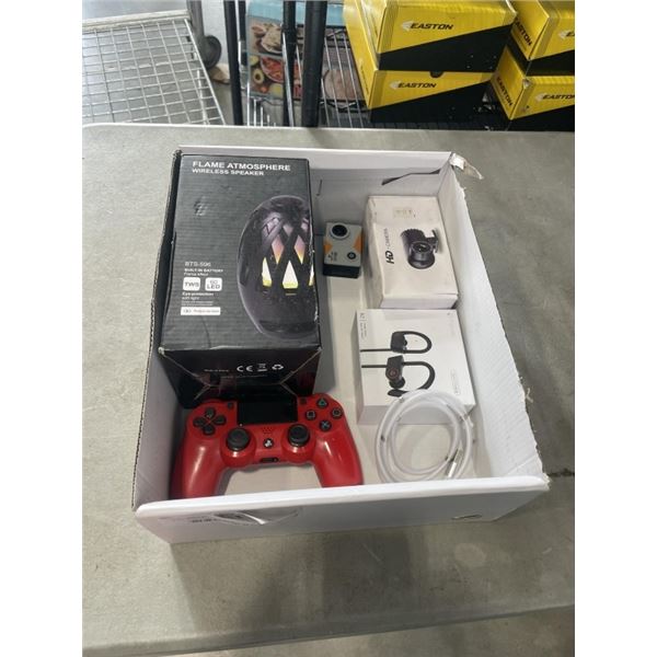 WIRELESS SPEAKER, PS4 CONTROLLER, HEADSET, AND CAMERAS