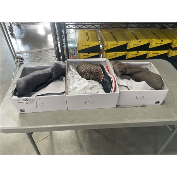 3 NEW PAIRS OF WOMENS SIZE 6 BOOTS