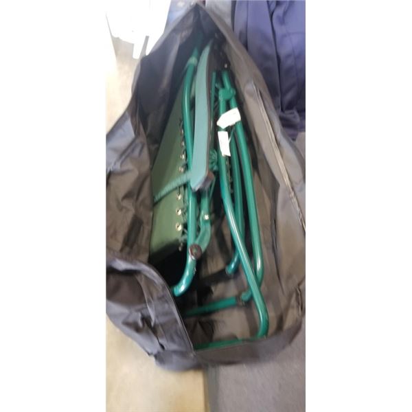 FAULKNER GREEN PADDED RECLINER PATIO CHAIR IN BAG