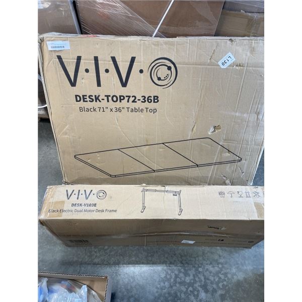 VIVO BLACK 71"X36" TABLE TOP AND BLACK ELECTRIC DUAL MOTOR DESK FRAME