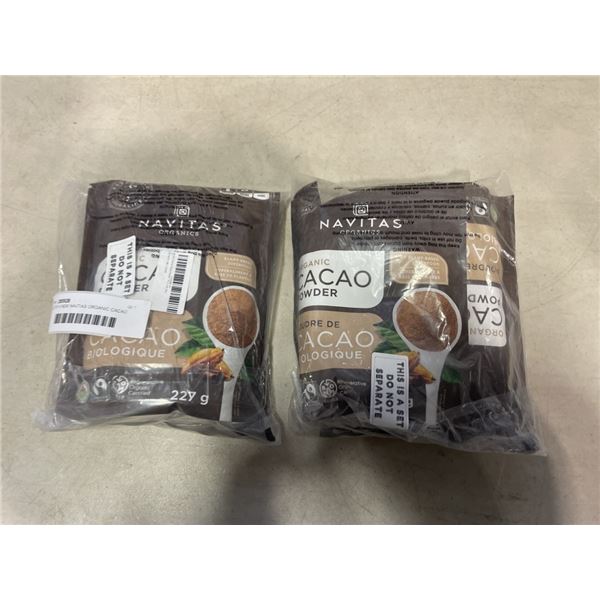 LOT OF 4 NEW NAVTIAS ORGANIC CACAO POWDER
