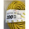 Image 3 : AS NEW HEAVY DUTY 200FT INDOOR OUTDOOR 3 WIRE GROUNDED ELECTRICAL CORD, YELLOW 12AWG