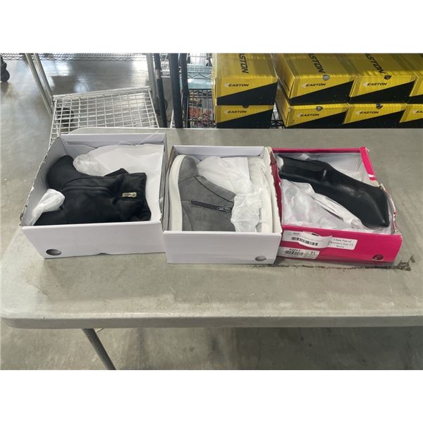 3 NEW PAIRS OF WOMENS SIZE 7.5 BOOTS