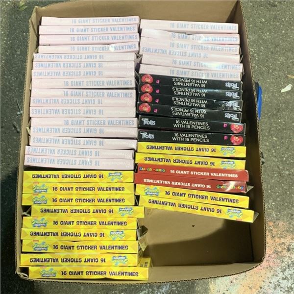 BOX OF VARIOUS NEW VALENTINE'S DAY CARD SETS