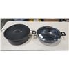Image 1 : LARGE ROASTING POT W/ LID AND WOK W/ LID