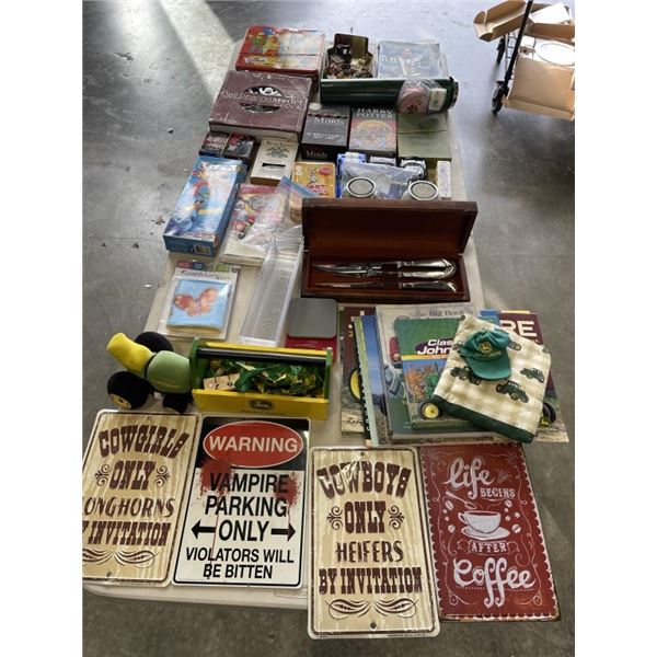 LARGE TOTE OF VINTAGE GAMES AND TOYS