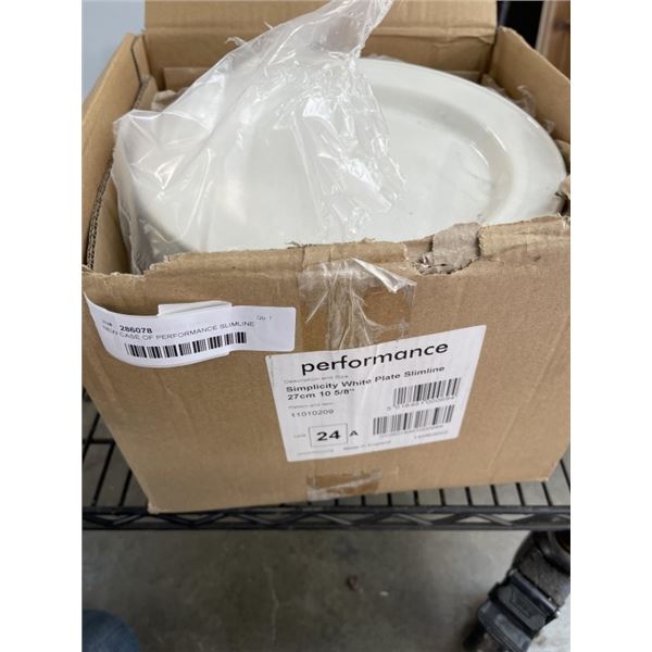 NEW CASE OF PERFORMANCE SLIMLINE PLATES, 10-5/8"