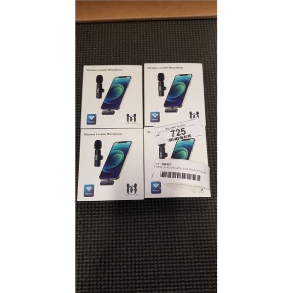 4 NEW LAVALIER WIRELESS MICROPHONES REATIL $120