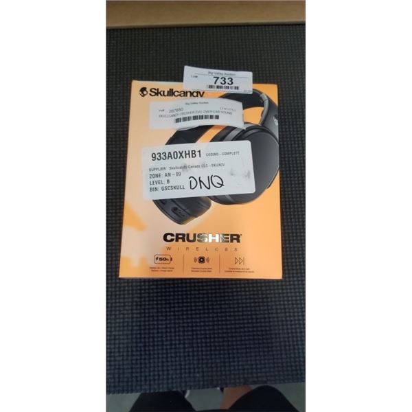 SKULLCANDY CRUSHER EVO OVER-EAR SOUND ISOLATING BLUETOOTH HEADPHONES - TESTED WORKING, RETAIL $199