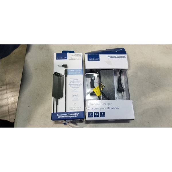 INSIGNIA 65W ULTRABOOK CHARGER WITH 65W UNIVERSAL LAPTOP CHARGER