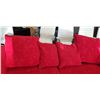 Image 2 : RED FABRIC ROLLED ARM SOFA